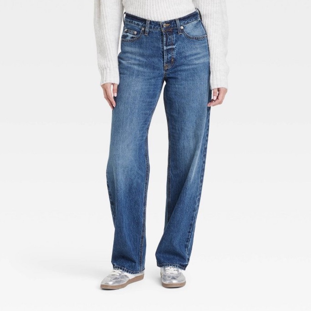 Women's Mid-Rise 90's Baggy Jeans - Universal Thread™ Dark Wash 6